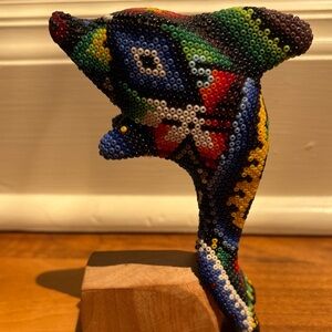 Colorful Beaded Dolphin Sculpture